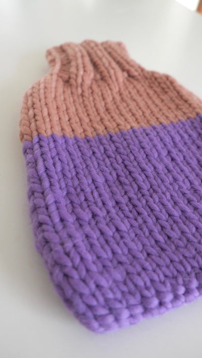 The Hot Water Bottle Cover  - Pink and Violet