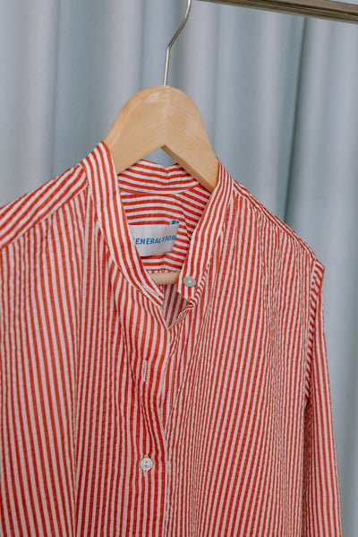The Long Shirt Dress - Red Stripe