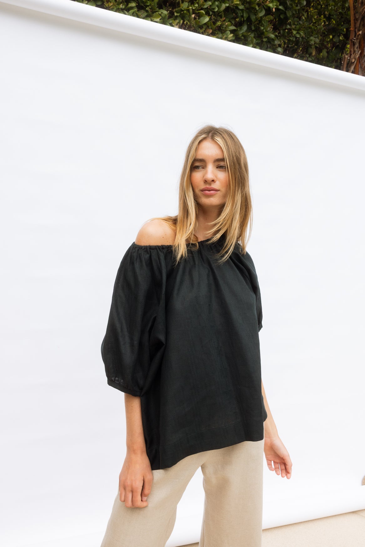 The Gypsy Top - Embroidered Black